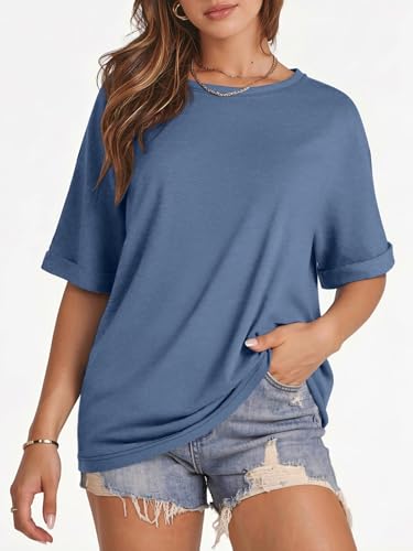 Image of ATHMILE Womens Oversized T Shirts Summer Tops Spring Casual Loose Fit Workout Short Sleeve 2026 Beach Vacation