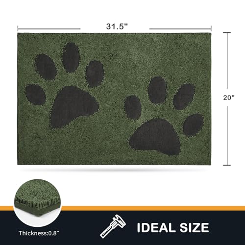 Paillasson microfibre 50,8 x 80 cm lavable et antidérapant vert - 3