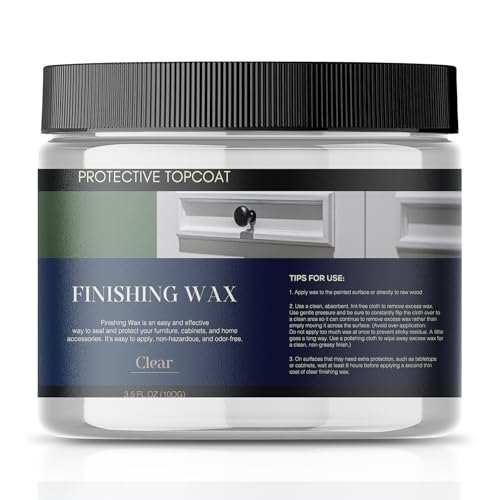 Finishing Wax for Chalk Painted Furniture - Use on interior furniture, cabinets, walls, home decor - Odor-Free, Non-Hazardous - Chalk Paint Wax Sealer - Clear - 100 ml