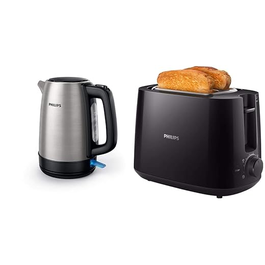 Philips HD9350/90 Kettle & HD2581/90 Toaster - Black