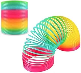 Rainbow Magic Spring Toy, Plastic Slinky Coil, Multi-Colour
