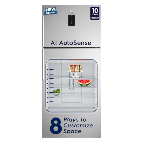 Image of Electrolux 537L 1 Star Inverter Frost Free Double Door Refrigerator, TasteLockAuto & TasteGuard Technology, UltimateTaste 500, ETE5700C-A, Arctic Silver Steel