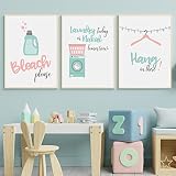 Colorful Laundry Room Art Funny Quotes Laundry Room Canvas Wall Art Minimalist Pink Green Laundromat