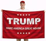 3x5 Feet Polyester Meme Flag with Quote "Make America Great Again" with 2 Brass Grommets - Double Sided Political Home Banner - Keep America Great Flags - President Republican Banners