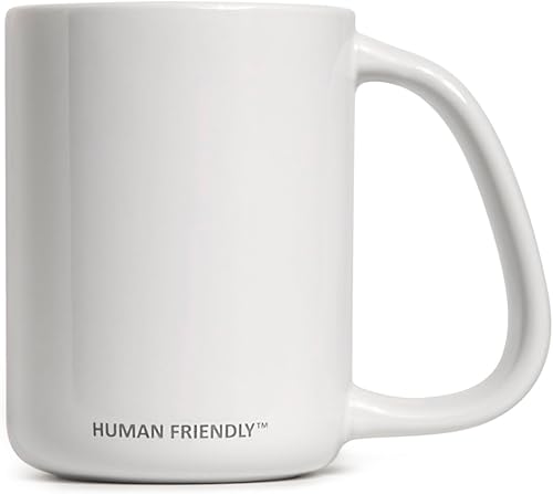 CURVD 12oz Coffee Mug Ergonomic Design for Easy Grip, DishwasherMicrowave Safe, White Ceramic