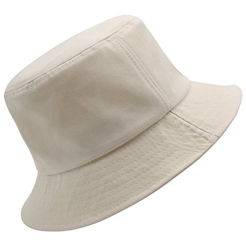 Bucket Hat Unisex Distressed Boo 100% Cotton Cap Summer Travel Bucket Beach Sun Hat Cotton Embroidery Visor Outdoor Cap Khaki #TOP2