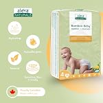 Couches pour bébés en bambou hypoallergéniques Aleva Naturals, ultra douces, amies des peaux sensibles, biodégradables, jetables - Taille 4 (20-30 lb / 9-13 kg), 26 unités, non blanchies