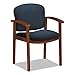 HON 2111COAB90 2111 Invitation Reception Series Wood Guest Chair Cognac/Solid Blue Fabric