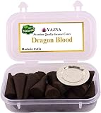 Yajna Dragon Blood 100%-Natural-Incense-Cones Handmade-Hand-Dipped Organic-Chemicals-Free for-Purifi