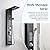 DELAVIN LED Stainless Steel Shower Panel Tower System, Wall-Mount Shower Panel with Rainfall Waterfall Shower Head, Massage Body Jets, Tub Spout, Handheld Shower, Brushed Black