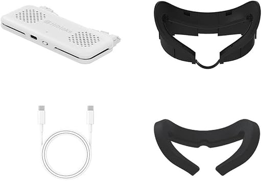 VR Cooling Fan for Meta 3, Face Pad Replacement with Fan for Meta 3 Accessories, Air Circulation Cooler Fan VR Faceplate Mask Face Mask Sweat Proof Blackout