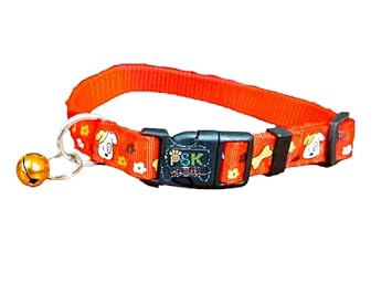 PSK PET MART Adjustable Soft Nylon Cartoon Printed Collar for Puppies & Kitten, Medium (Color May Very)