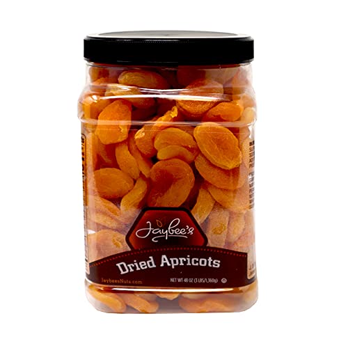 Jaybee s Nuts and Dried Fruits - Dried Apricots 3 Lbs - Healthy & Nutritious Dry Fruit Superfood - High in Antioxidants, Beta-Carotene, Potassium, Vitamins A, C, E, Fiber - Vegan, Keto, Diet Friendly, Boosts Gut and Skin Health - Kosher