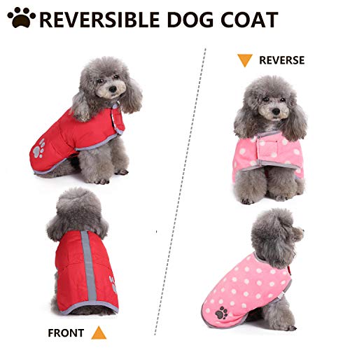 Queenmore Cold Weather Dog Coats Loft Reversible Winter Fleece Dog Vest Waterproof Pet Jacket Available In Extra Small, Small, Medium, Large Extra Large Sizes #TOP6