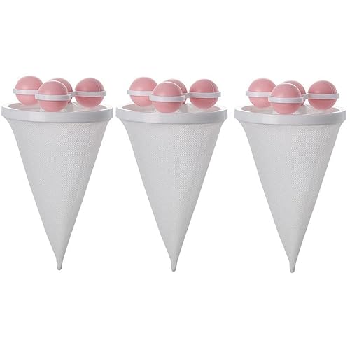 Ehoter Pink 3Pcs Floating Hair Filtering Mesh Removal Washing Machine Wool Device Washing Machine Hair Filter Cleaning Mesh Bag Reusable Washer Hair Catcher (Pink)