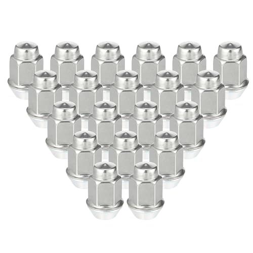 Image of 20 Pcs Wheel Lug Nuts Compatible for Chevrolet Malibu Impala for Buick Encore, Durable M12 x 1.5 Carbon Steel Silver Tone Tire Lugnuts