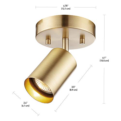 Globe Electric 1-Light Track Spotlight, Matte Brass, Pivoting Head, Dimmable, Modern Glam, 59765 by Globe Electric - Image 6