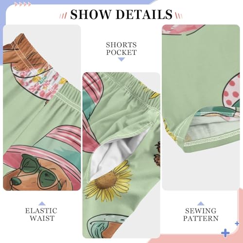 ZZXXB Dachshund Sunflowers Boys Long Pants Soft Trousers Elastic Waist Kids Lounge Bottoms with Pockets S-XL4