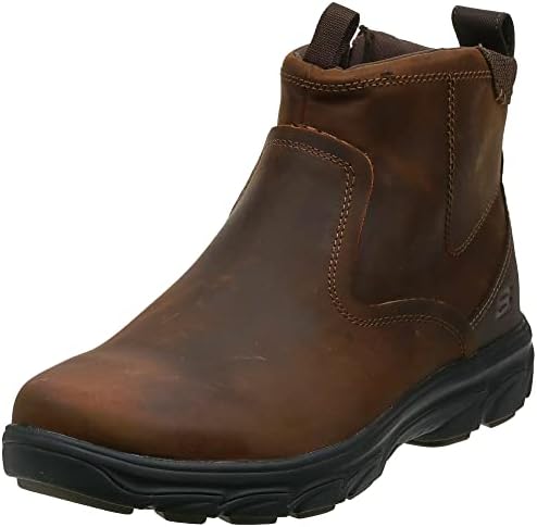 Skechers mens Resment Korver Chukka Boot, Dark Brown, 10.5 US