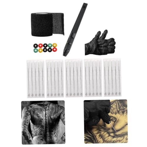 Tattoo Hand Poke Stick Tattoo Kit Self Adhesive Bandage 1 3 5 7 9RL Needles for Artist Black| needles