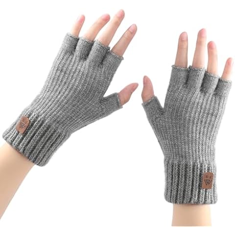 Fingerless Gloves for Women -Winter Gloves Men Fingerless Gloves for Women Men, Warm Alpaca Wool Stretch Cover