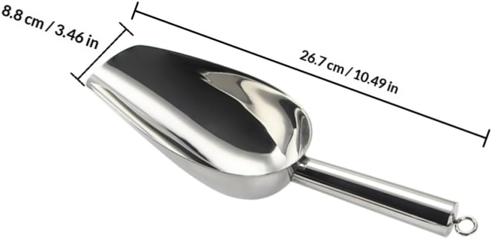 Stainless Steel Ice Scoop and Tongs for Kitchen and Storage Use