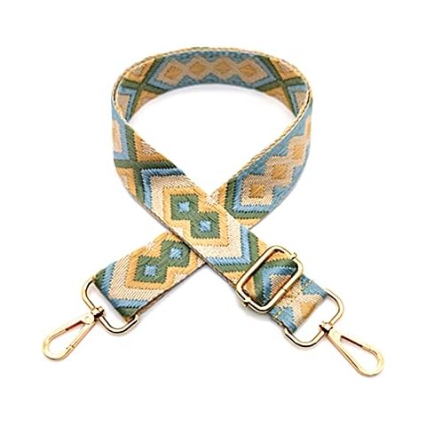 YAHUIPEIUS Purse Straps Replacement Crossbody Wide Shoulder Strap Bag Strap Adjustable Handbags Replacement Belts Rhombus Pattern 1.49”Width(Gold Buckle-Light Grey) Cover
