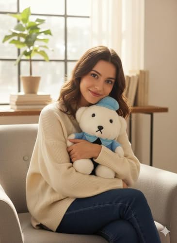 Image of Plush Stuffed Animal Toy | Ultra Soft and Cuddly Teddy for Kids and Adults | Cute Hugging Doll for Gifting, and Bedroom Decor (Blue Police Bear)