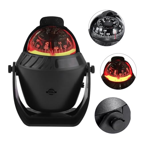 Natudeco Vehicle Dashboard Compass LED Light Auto Dash Mount Navigation Automobile Direction Indicator for Car Boat Truck