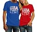 4th of July Couple Shirts USA American Flag Shirt Matching Fourth of July Shirts His and Her Outfits Patriotic Tops