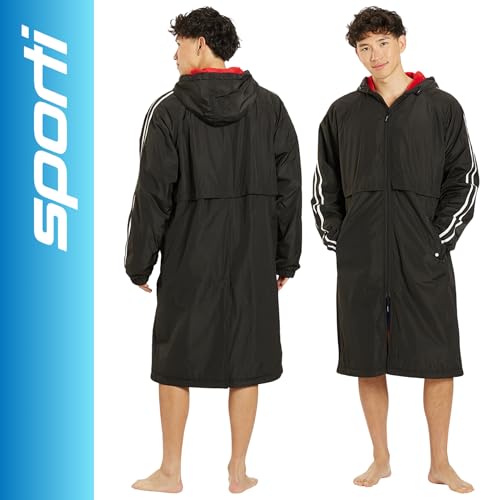 Sporti Unisex Swim Parka with Comfort Plush Fleece Lining, Multi Pocket Zipper - Water Resistant Swim Coats for Women & Men2