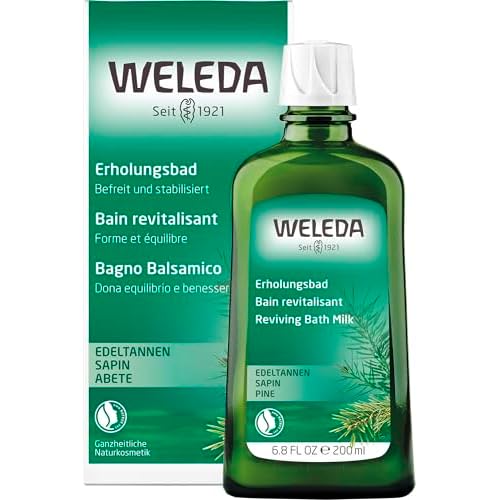 WELEDA Bio Edeltannen Erholungsbad, Naturkosmetik Bio Bade Essenz mit ätherischen Ölen von Fichten und Edeltannen zur Entspannung und Pflege, Badezusatz für innere Kraft (1 x 200 ml)