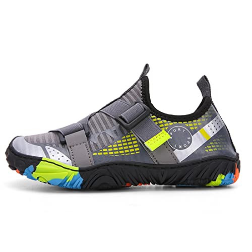 MEIION Chaussures de sport unisexes pieds nus antidérapantes résistantes à l'usure Chaussures de randonnée respirantes douces pour homme et femme 36-46, gris, 46 EU Cover