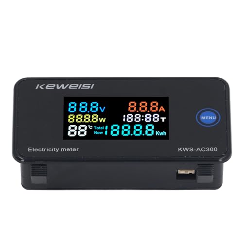 AC Voltmeter Ammeter AC50?300V 0?20A LCD HD Display Current Voltage Meter with Built in Mutual Inductor AC50?300V