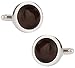 Cuff-Daddy Round Espresso Brown Catseye-Style Cufflinks with Presentation Box