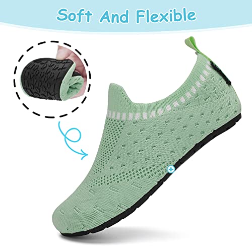 Saguaro Toddler Kids House Slippers Lightweight Breathable Indoor Home Shoes Anti-Slip Rubber Sole For Boys And Girls Green 7.5-8.5 Toddler #TOP4
