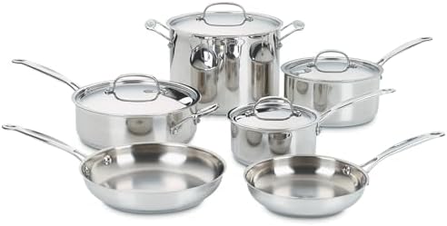 Cuisinart Chef's Classic 10-Piece Stainless Steel Pots and Pans S...