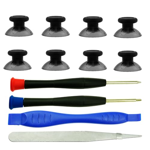Image of 8PCS Replacement Thumbsticks for Xbox Series X /S, Repair Kit Joysticks for Xbox Controller, Custom Buttons Analog Stick for Xbox One S /X /Elite Core Controller, Tools Included(Clear Black)