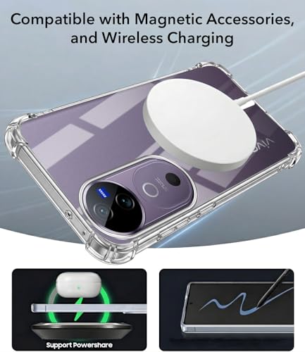 Image of Jkobi Shockproof Crystal-Clear Back Cover for Vivo V40 | Vivo V40 Pro 5G (Magsafe Wireless Support | Drop & Camera Protection | Hard Polycarbonate)