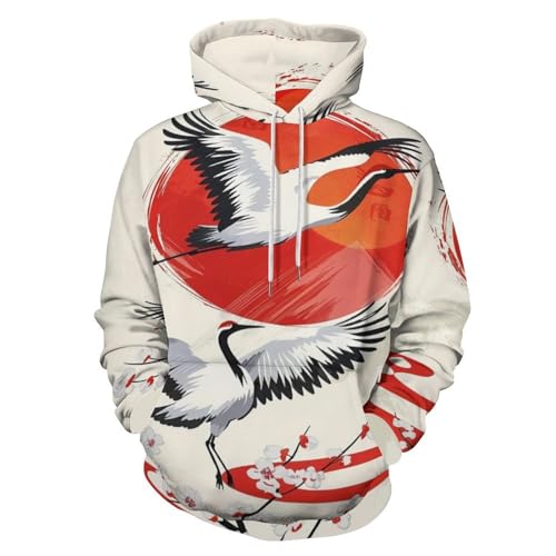 Sweat à capuche peinture japonaise impression 3D haute définition rouge