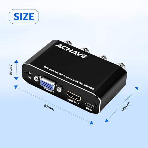 Conmutador de video de 4 canales BNC compatible con TVI CVI AHD para CCTV 4