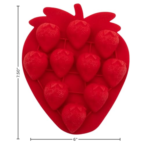 Molde para cubos de hielo con forma de fresa 6 piezas miniatura 2