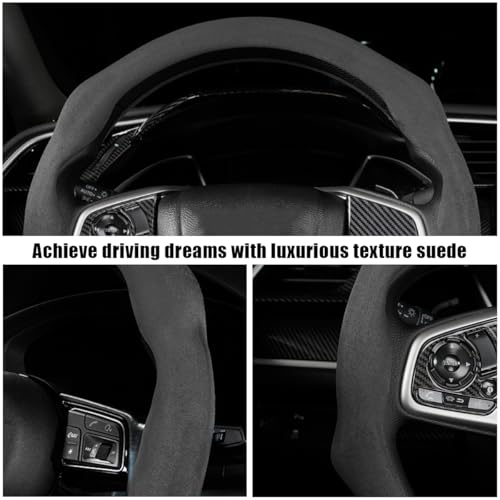 image for Mandark Car Steering Wheel Cover, Suede Sport Vehicle Steer Wheel Prot