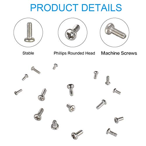 Hantof 800Pcs M1/M1.2/M1.4/M1.6/M1.7 Tiny Screws For Electronics, Very Small Phillips Pan Head Machine Screws, Micro Screws, Mini Screws Assortment Kit For Electronic Repair,Nickel-Plated Carbon Steel #TOP4