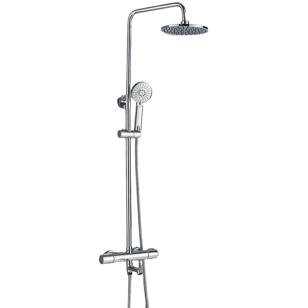 Mélangeur de bain-douche thermostatique mural avec pommeau rotatif durable