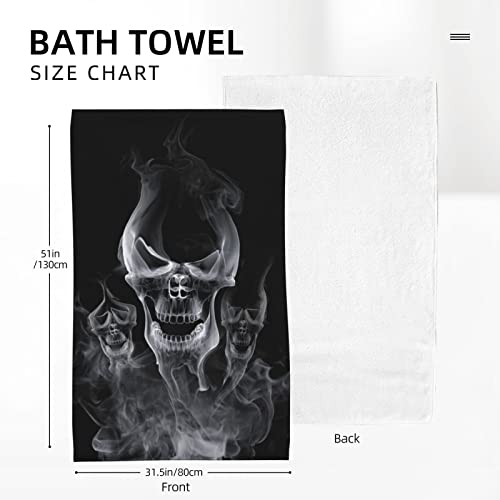 Kamoxi Microfiber Halloween Skull Beach Towel Funny Smoke Skull Black Gothic Pool Towel, Large Sand Proof Quick Dry Travel Swimming Bath Blankets Towels For Adults Kids, Oversized 31.5X51.2 #TOP3