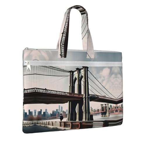 Brooklyn Bridge S Canvas Document Bag Briefcase For Professionals And Executives2