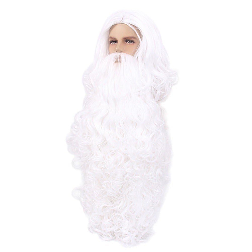 Weihnachten Weihnachtsmann Haar Perücke Und Bart Set Lockige Perücke Requisiten Für Erwachsene Weihnachten Cosplay Kostüm Requisiten