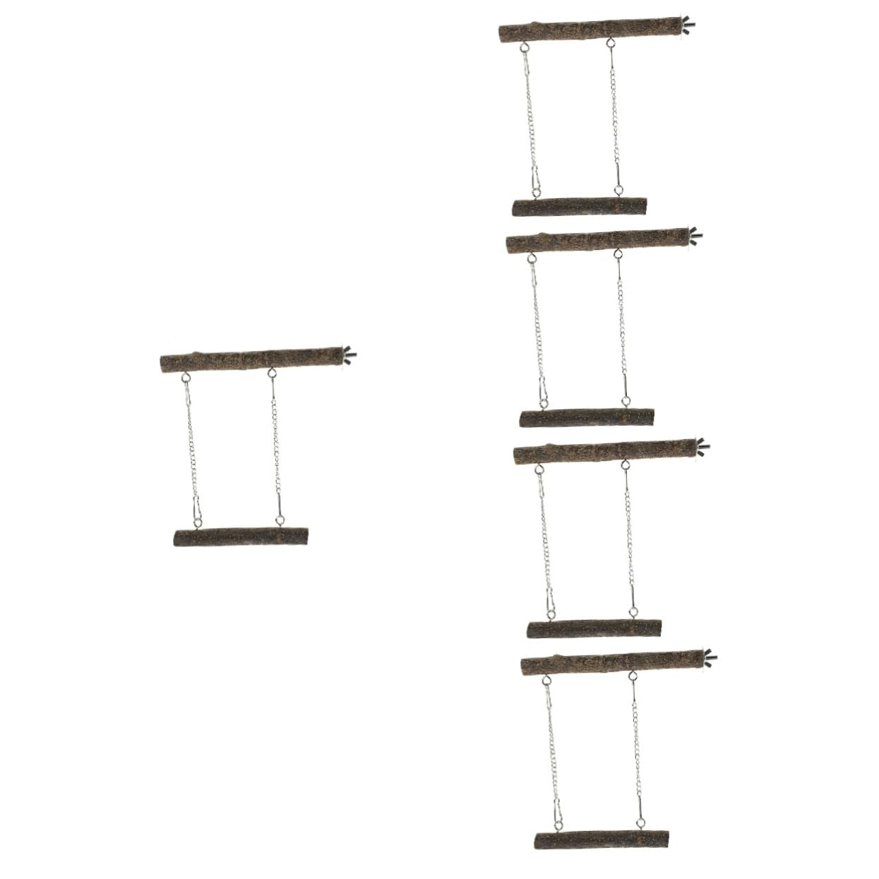 COLLBATH 5 Sets Vogel Schaukel Spielzeug Papagei Barsch Stehen Holz Konstruktion Sicher Kreative Vogel Training Liefert