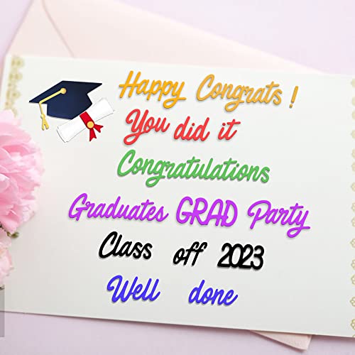 Estivaux Graduation Words Die Cuts For Card Making, Congrats Grad Letters Cutting Dies Trencher Cap Graduation Certificate Dies Stencils Embossing Template For Scrapbooking Diy Album Crafts Supplies #TOP3